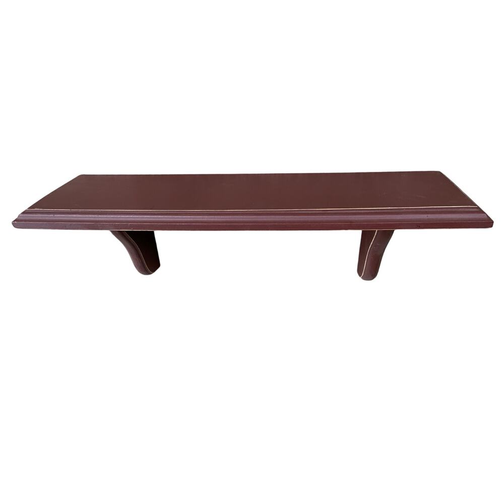 Vintage Wooden Shelf Red Wall Decor Hanging 18" W x 5.5" H x 5" D